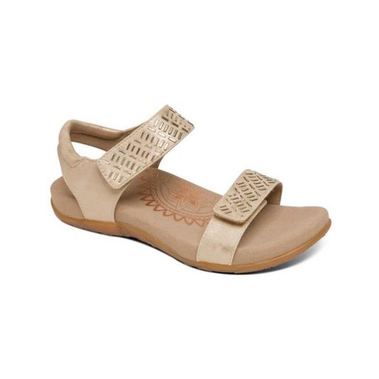 Aetrex Women's Marcy Adjustable Quarter Strap Sandals Champagne Aetrex Women's Marcy Adjustable Quarter Strap Sandals Champagne