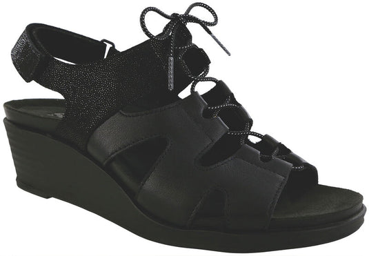 SAS Women's Sedona Lace Up Sandal Driftwood Black Sparkle SAS Women's Sedona Lace Up Sandal Driftwood Black Sparkle