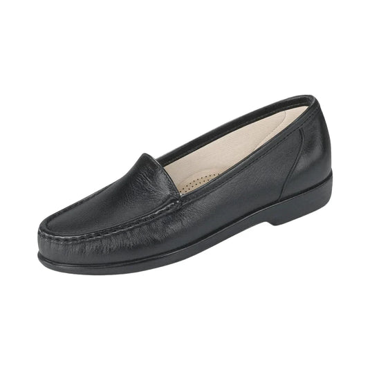 SAS Women's Simplify Slip On Loafer Black Leather