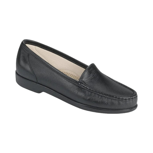 SAS Women's Simplify Slip On Loafer Black Leather SAS Women's Simplify Slip On Loafer Black Leather