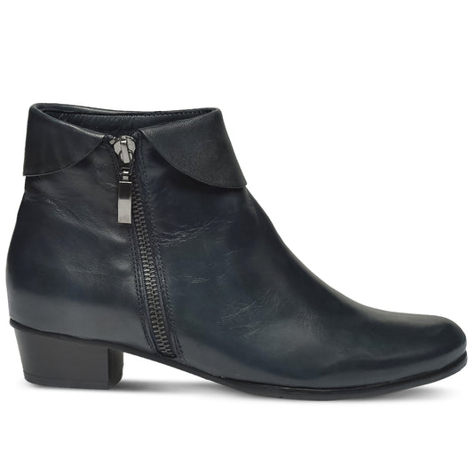 Spring Step Women's Stockholm Bootie Navy Leather Spring Step Women's Stockholm Bootie Navy Leather