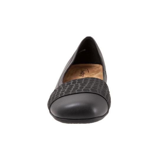 Trotters Women's Samantha Flat Black Croco Trotters Women's Samantha Flat Black Croco