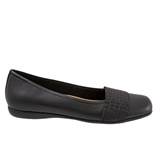 Trotters Women's Samantha Flat Black Croco Trotters Women's Samantha Flat Black Croco