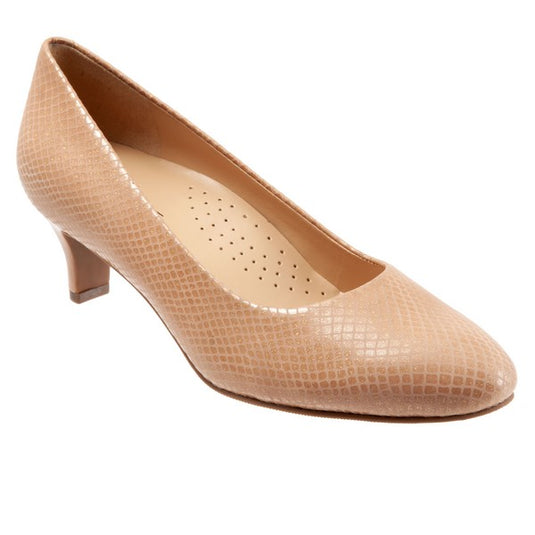 Trotters Women's Fab Dress Pumps Nude Embossed Trotters Women's Fab Dress Pumps Nude Embossed