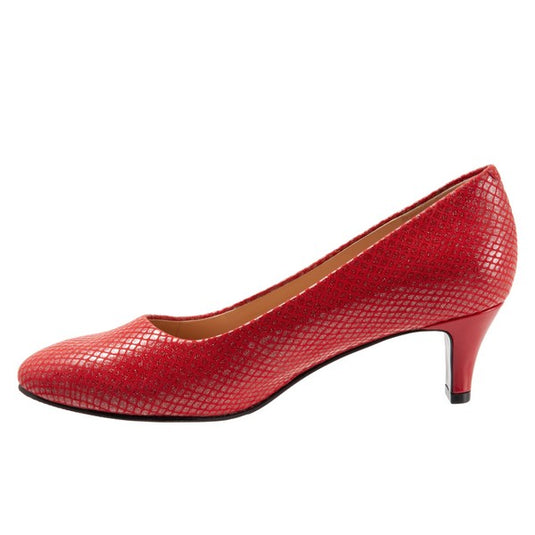 Trotters Women's Fab Dress Pumps Red Embossed Trotters Women's Fab Dress Pumps Red Embossed
