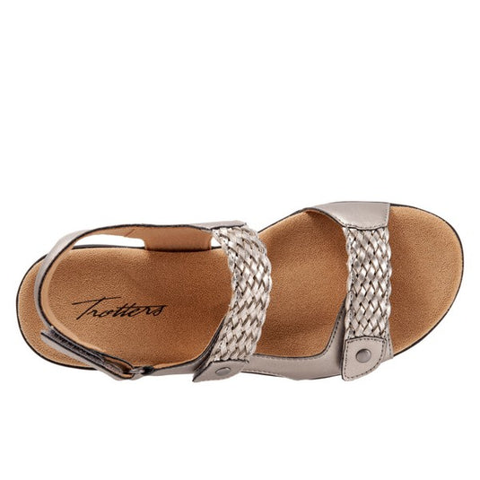 Trotters Women's Teresa Sandal Pewter Trotters Women's Teresa Sandal Pewter