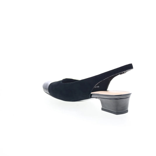 Trotters Women's Dea Slingback Sandals Black Suede /Black Patent Trotters Women's Dea Slingback Sandals Black Suede /Black Patent
