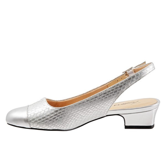 Trotters Women's Dea Slingback Sandals Silver Snake Trotters Women's Dea Slingback Sandals Silver Snake