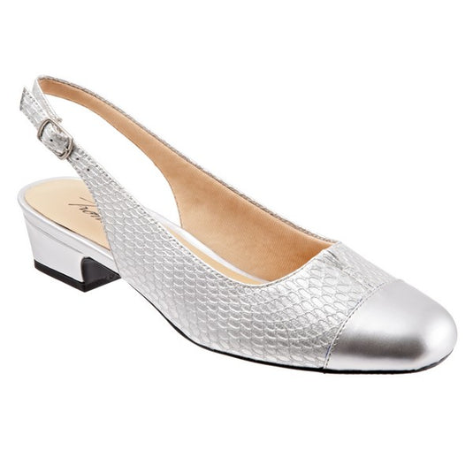 Trotters Women's Dea Slingback Sandals Silver Snake Trotters Women's Dea Slingback Sandals Silver Snake