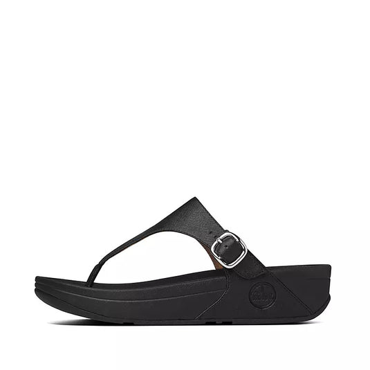 Fitflop Women's The Skinny Leather Toe Post Sandal All Black Fitflop Women's The Skinny Leather Toe Post Sandal All Black