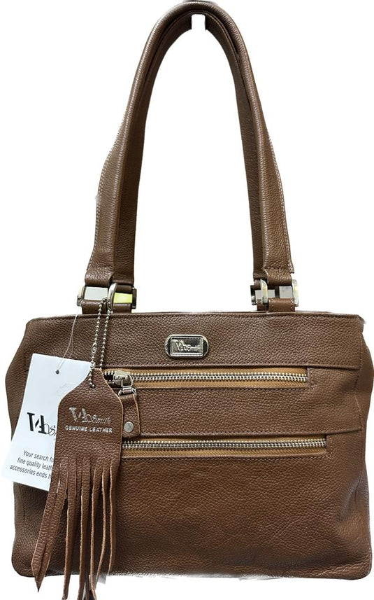 VA Smith Marry Leather HandBag Brown VA Smith Marry Leather HandBag Brown