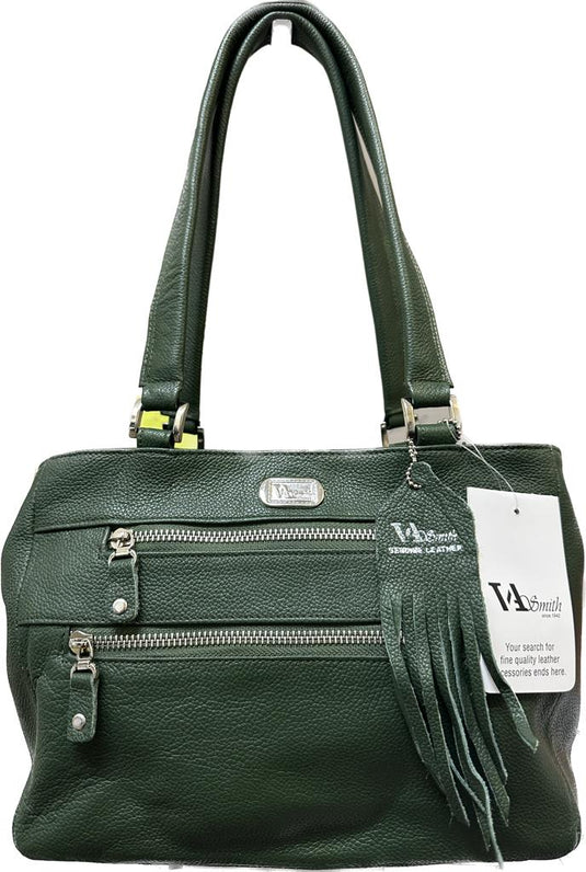 VA Smith Marry Leather HandBag Green VA Smith Marry Leather HandBag Green