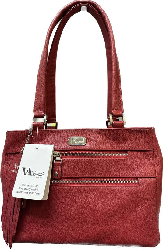 VA Smith Marry Leather HandBag Red VA Smith Marry Leather HandBag Red