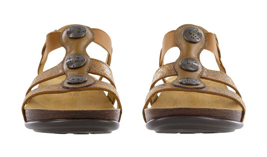 SAS Women's Clover T-Strap Sandal Crackle Bronze
