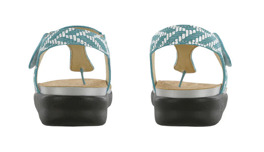 SAS Women's Marina T-Strap Sandal Chevron Turquoise