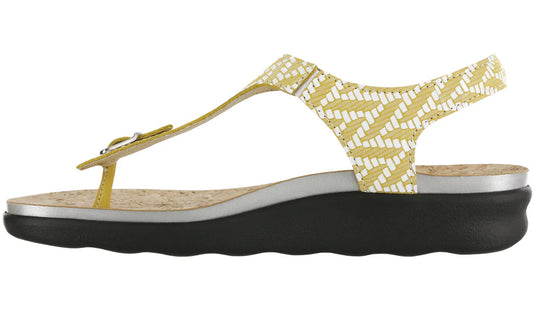 SAS Women's Marina T-Strap Sandal Chevron Yellow