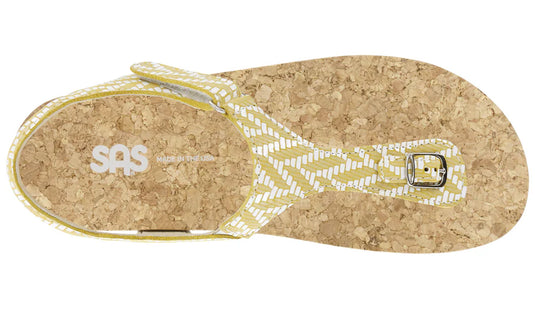 SAS Women's Marina T-Strap Sandal Chevron Yellow SAS Women's Marina T-Strap Sandal Chevron Yellow