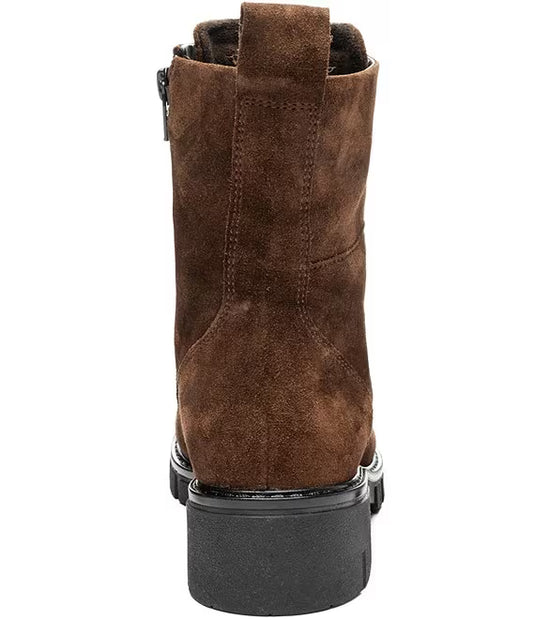 Ara Women's Deon| Dover Lug Sole Front & Inside Zip Boot Brown