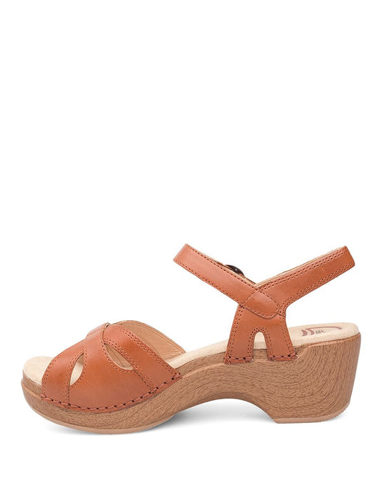 Dansko Women's Season Sandals Camel Full Grain