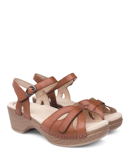 Dansko Women's Season Sandals Camel Full Grain