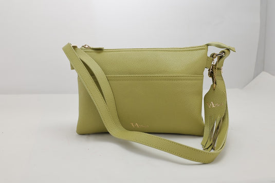 VA Smith Michelle Leather Cross Body Bag Green