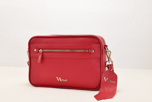 VA Smith Gabby Leather Cross Body Bag Red