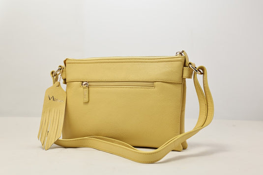 VA Smith Michelle Leather Cross Body Bag Mustard