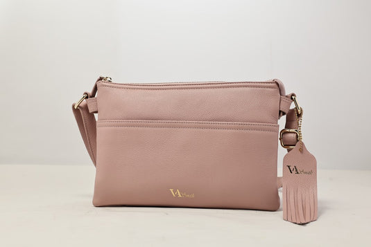 VA Smith Michelle Leather Cross Body Bag Pink