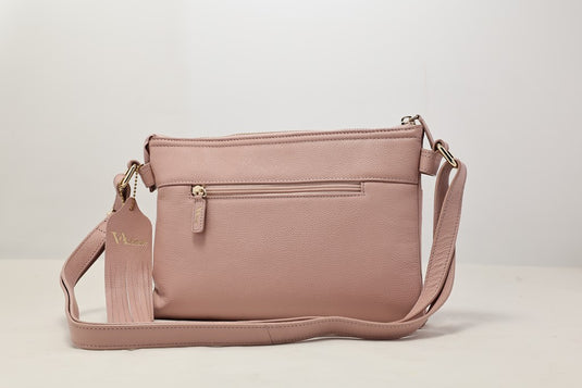 VA Smith Michelle Leather Cross Body Bag Pink