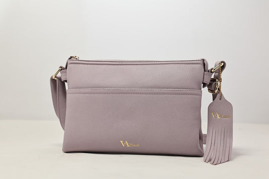 VA Smith Michelle Leather Cross Body Bag Lavender