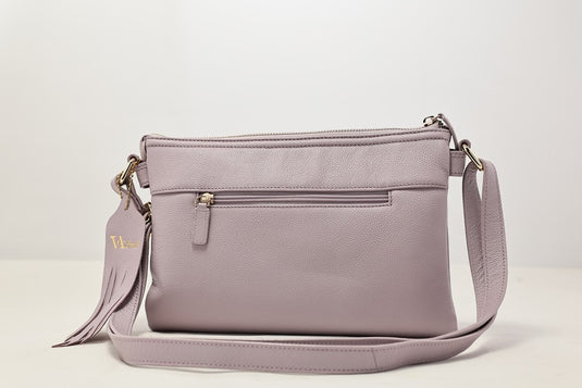 VA Smith Michelle Leather Cross Body Bag Lavender