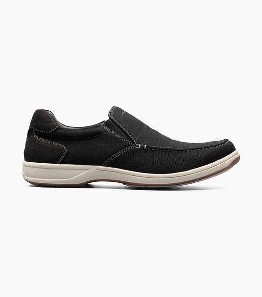 Florsheim Men's Lakeside Canvas Moc Toe Slip On Black