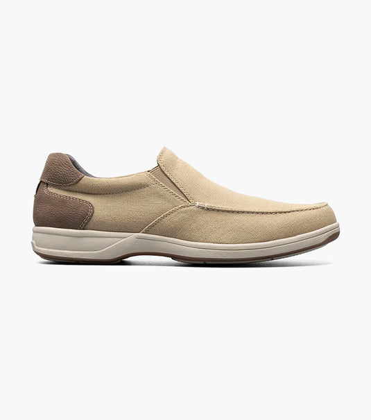 Florsheim Men's Lakeside Canvas Moc Toe Slip On Sand