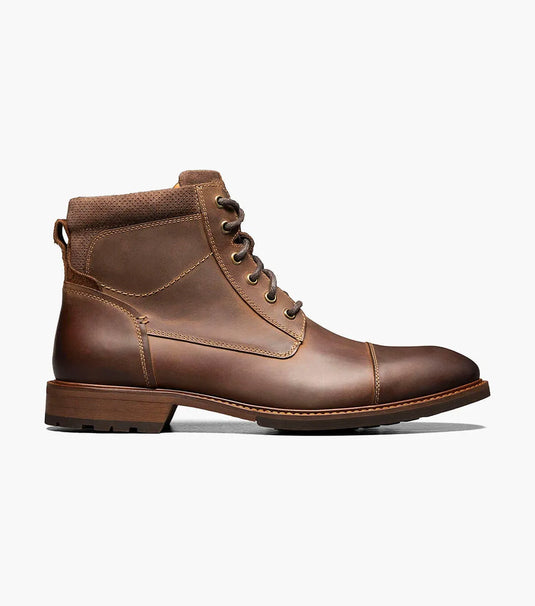 Florsheim Men's Lodge Cap Toe Lace Boot Brown