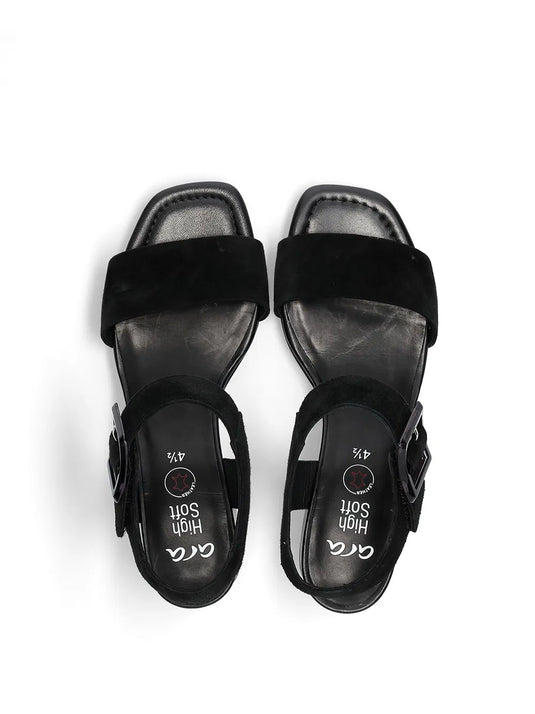 Ara Women's Brighton Suede Pump Sandals Black