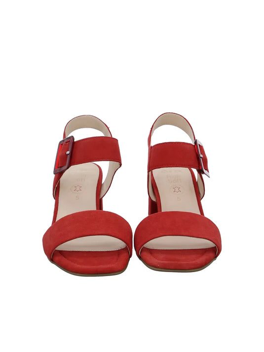 Ara Women's Brighton Suede Pump Sandals Red