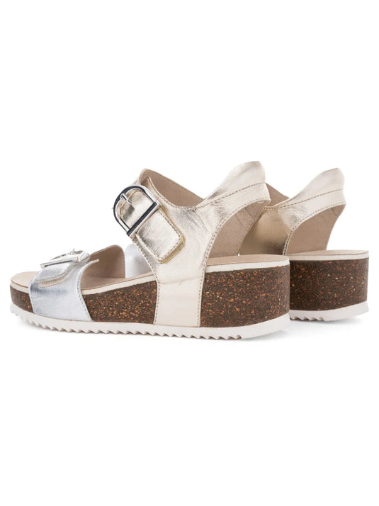ARA Women Nova | Norderney Platform Sandal Platinum Metallic
