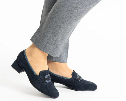Ara Women's Graz | Giza Court Shoes Navy Kid Suede