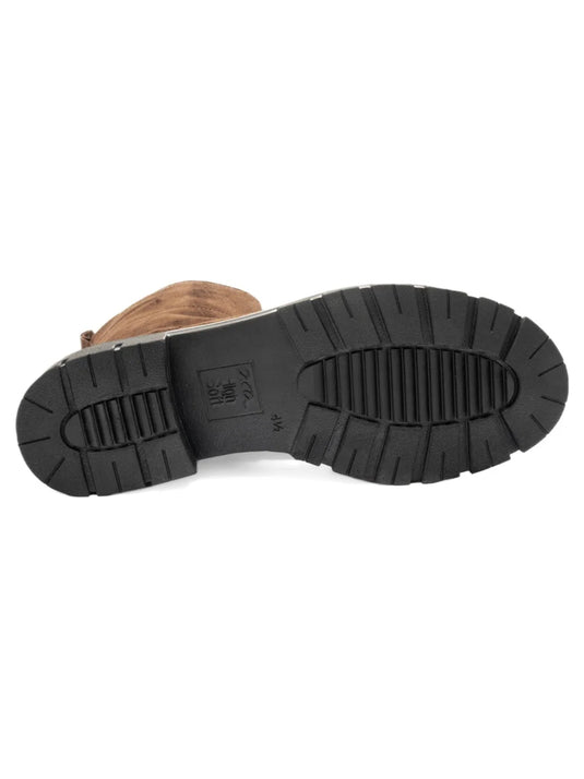 Ara Women's Deon| Dover Lug Sole Front & Inside Zip Boot Black Mocca-Suede