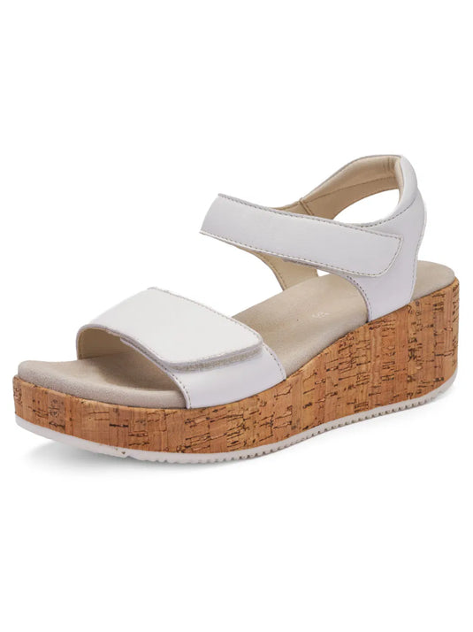 Ara Women's Rimini 12-51502 Wedge Sandal White