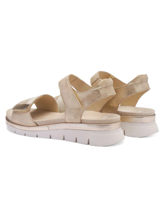 Ara Women's Cambridge 12-26504 Sandal Sand with Platinum metallic