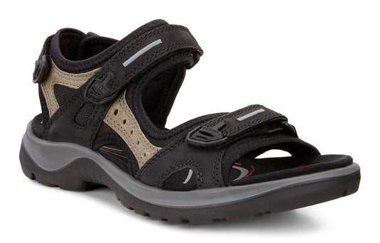 Ecco Women's Offroad Yucatan Sandals Black/Mole/Black