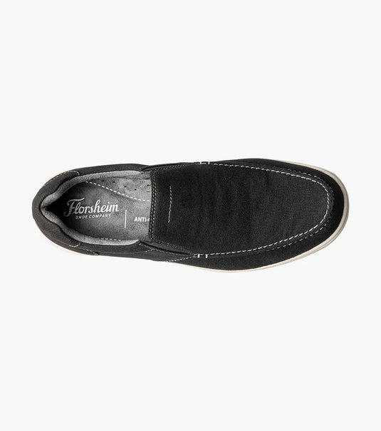 Florsheim Men's Lakeside Canvas Moc Toe Slip On Black
