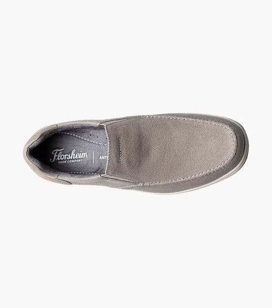 Florsheim Men's Lakeside Canvas Moc Toe Slip On Grey