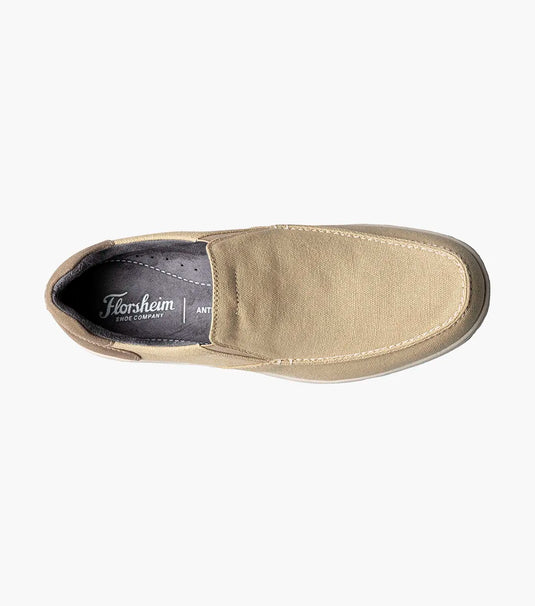 Florsheim Men's Lakeside Canvas Moc Toe Slip On Sand