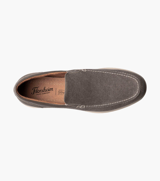 Florsheim Men's Montigo  Canvas Moc Toe Venetian Loafer Grey
