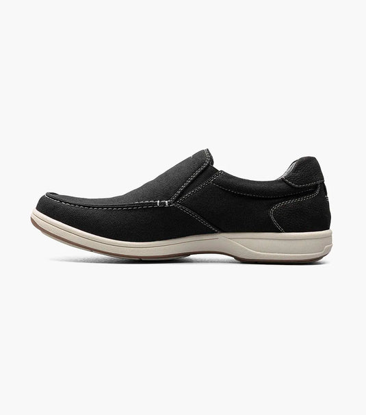 Florsheim Men's Lakeside Canvas Moc Toe Slip On Black