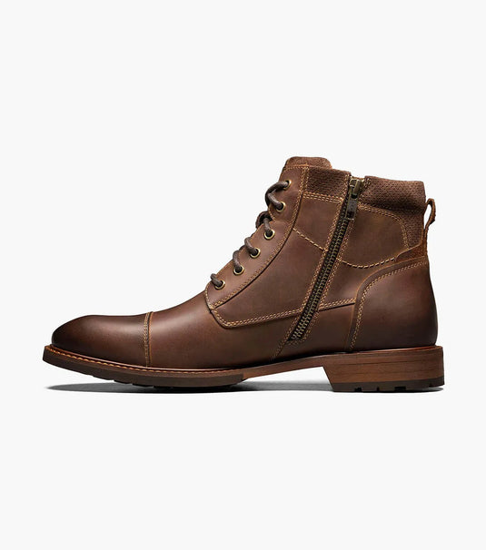 Florsheim Men's Lodge Cap Toe Lace Boot Brown