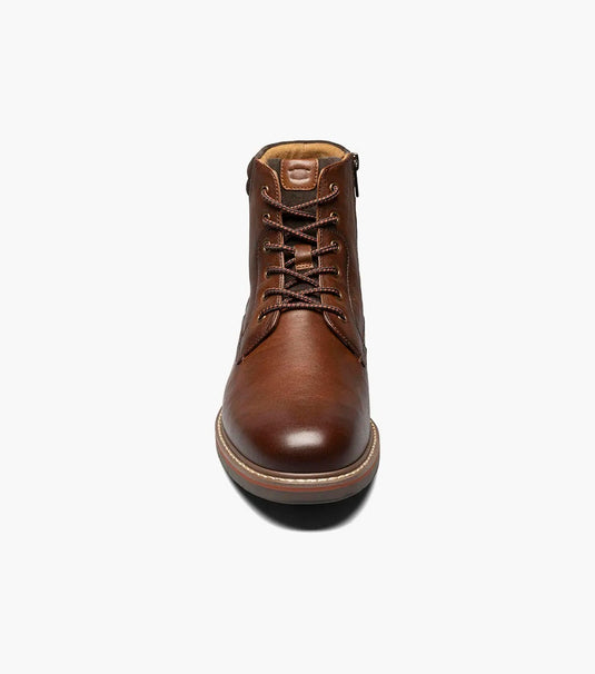 Florsheim Men's Norwalk Plain Toe Lace Up Boot Cognac Tumbled - Free Socks