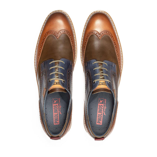 Pikolinos Men's Avila Two tone lace-up shoes Brandy